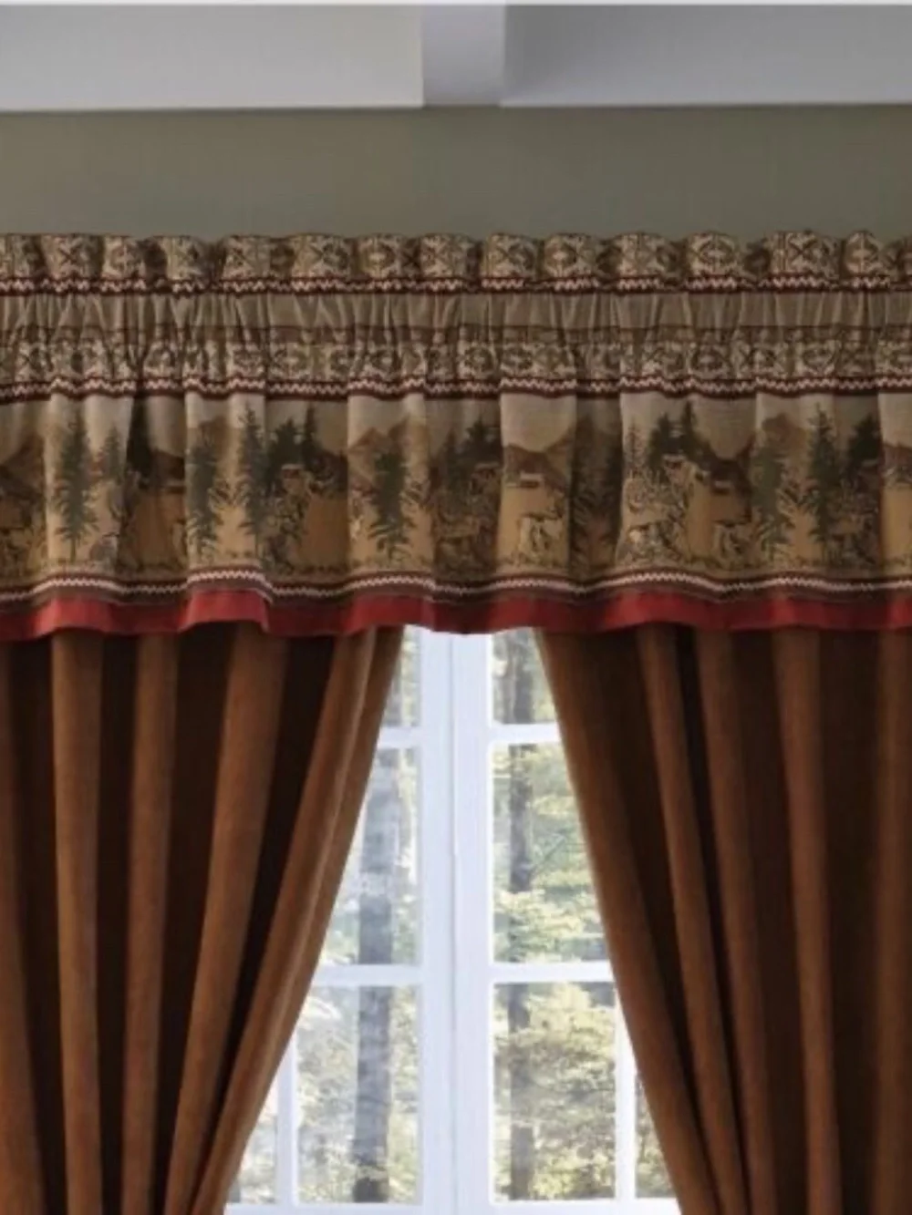 CROSCILL Estate OAKWOOD Window VALANCE Size: 88 x 17